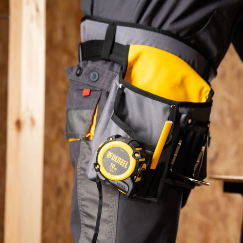 Рулетка 10м х 32мм, автоматич. фиксац., нейлон. покрытие, магнит. зацеп, двухстор. разметка Denzel по ценам производителя в Воронеже с доставкой по всей России