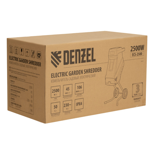 Измельчитель садовый электрический ECS-2500, 2500 Вт, 45 мм Denzel по ценам производителя в Воронеже с доставкой по всей России