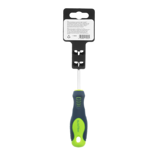 Отвертка, SL5 х 75 мм, CrV, двухкомпонентная рукоятка Сибртех по ценам производителя в Воронеже с доставкой по всей России