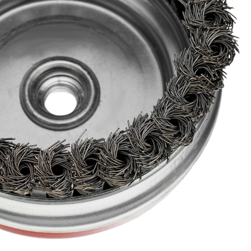 Щетка для УШМ Heavy Duty, 125 мм, М14, "чашка", крученая проволока 0.5 мм Matrix по ценам производителя в Воронеже с доставкой по всей России