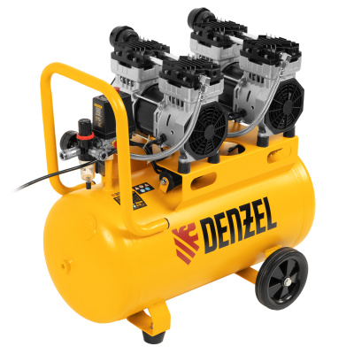 Компрессор безмасляный, малошумный DLS 1500/50, 1500 ВТ, 2x750, 50 л, 260 л/мин Denzel по ценам производителя в Воронеже с доставкой по всей России