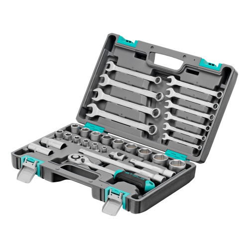 Набор инструментов, 1/2", CrV, пластиковый кейс 31 предмет Stels по ценам производителя в Воронеже с доставкой по всей России