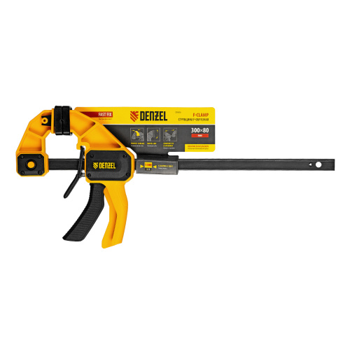 Струбцина F-образная, быстрозажимная, 300 х 80 мм, усиленный нейлоновый корпус Denzel по ценам производителя в Воронеже с доставкой по всей России