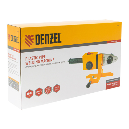 Аппарат для сварки пластиковых труб DWP-1500, 1500 Вт, 260-300 град, комплект насадок, 20-63 мм Denzel по ценам производителя в Воронеже с доставкой по всей России