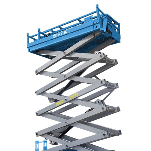 Самоходный ножничный подъемник с выдвижной платформой SKYER PL1435 по ценам производителя в Воронеже с доставкой по всей России