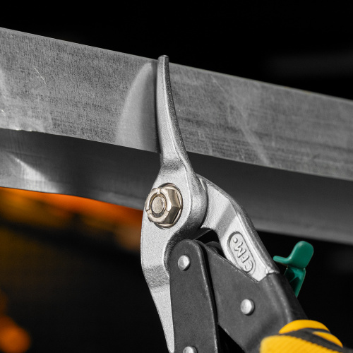 Ножницы по металлу, 270 мм, прямой и правый рез, сталь-СrMo, трехкомпонентные рукоятки Denzel по ценам производителя в Воронеже с доставкой по всей России