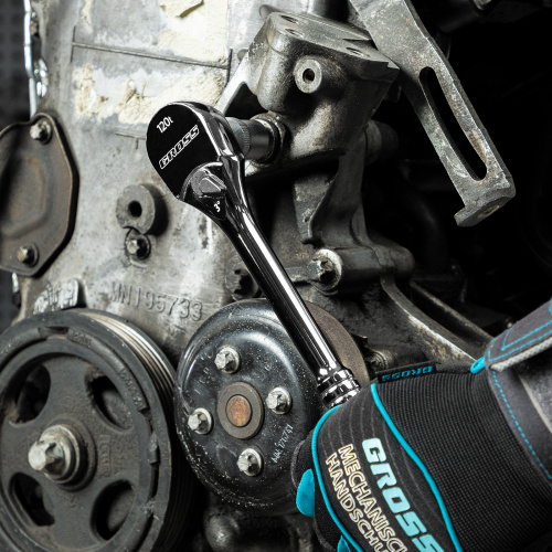 Ключ-трещотка 1/2", CrV, 120 зубьев, цельнометаллический, хром Gross по ценам производителя в Воронеже с доставкой по всей России