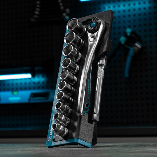 Набор торцевых головок, трещотка 120 зубьев, 3/8", CrV, 12 предметов Gross по ценам производителя в Воронеже с доставкой по всей России