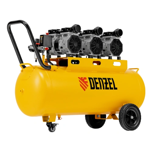 Компрессор безмасляный, малошумный DLS 1800/100,1800 Вт, 3x600, 100 л, 345 л/мин Denzel по ценам производителя в Воронеже с доставкой по всей России