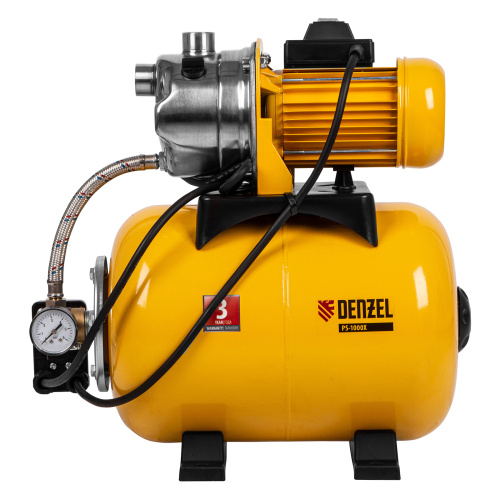 Насосная станция PS1000Х, 1000 Вт, 3500 л/ч, ресивер 24 л, подъем 44 м, нержавейка Denzel по ценам производителя в Воронеже с доставкой по всей России