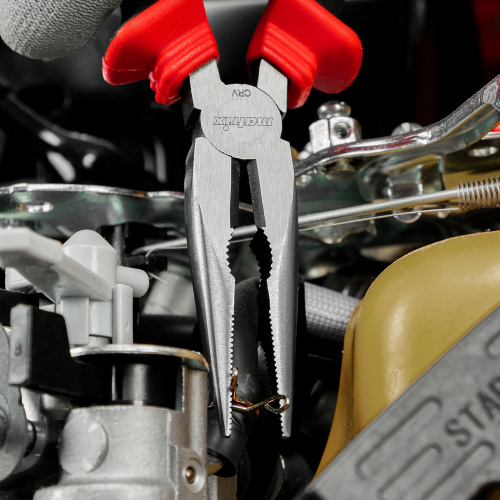 Длинногубцы прямые, 160 мм, хром-ванадий, двухкомпонентные рукоятки Matrix по ценам производителя в Воронеже с доставкой по всей России