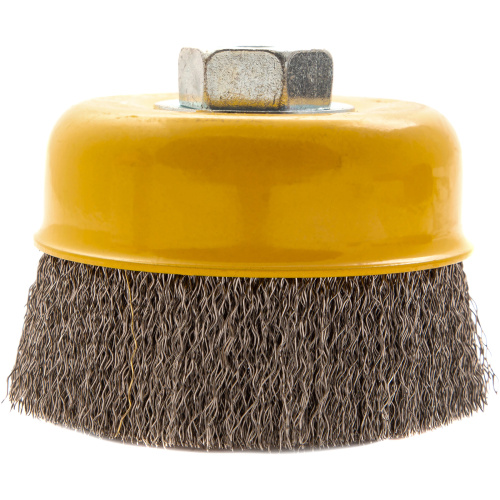 Щетка для УШМ, 100 мм, "Чашка", витая нержавеющая проволока 0.3 мм, М14 Denzel по ценам производителя в Воронеже с доставкой по всей России