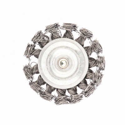 Щетка для дрели, 75 мм, плоская со шпилькой, крученая металлическая проволока 0.5 мм Сибртех по ценам производителя в Воронеже с доставкой по всей России