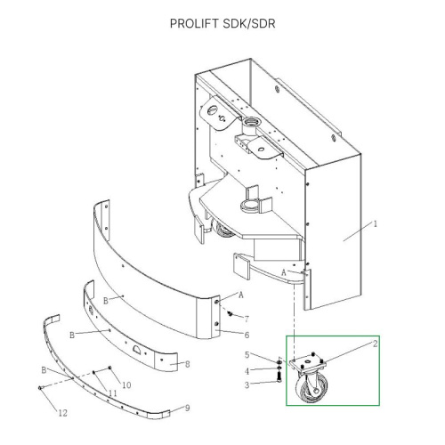 Опорное колесо в сборе с поворотной опорой для штабелеров SDR1536/1545S/1645/1656/2036/2045, SDK по ценам производителя в Воронеже с доставкой по всей России