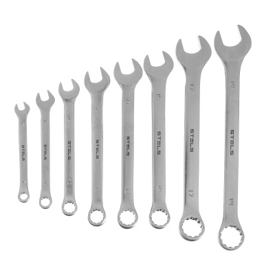 Набор ключей комбинированных 6-19 мм, 8 шт., CrV, матовый хром Stels по ценам производителя в Воронеже с доставкой по всей России
