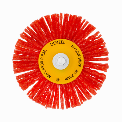 Щетка для дрели, 65 мм, Плоская, со шпилькой, нейлоновая щетина Denzel по ценам производителя в Воронеже с доставкой по всей России