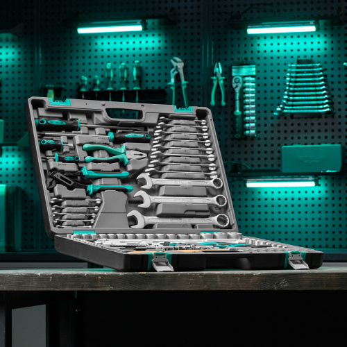 Набор инструментов, 1/4", 1/2", Cr-V, S2, усиленный кейс, 119 предметов Stels по ценам производителя в Воронеже с доставкой по всей России