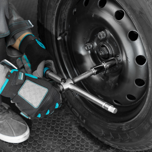 Ключ-крест баллонный, складной с изменяющимся рычагом, 17 мм, 19 мм, 21 мм, 23 мм, CrV, хромированный Gross по ценам производителя в Воронеже с доставкой по всей России