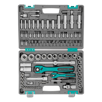 Набор инструментов 1/2", 1/4", CrV, 12 гранные головки, пластиковый кейс, 94 предмета Stels по ценам производителя в Воронеже с доставкой по всей России