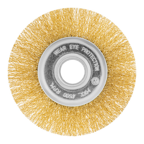 Щетка для УШМ, 125 мм, посадка 22.2 мм, плоская, латунированная витая проволока Matrix по ценам производителя в Воронеже с доставкой по всей России