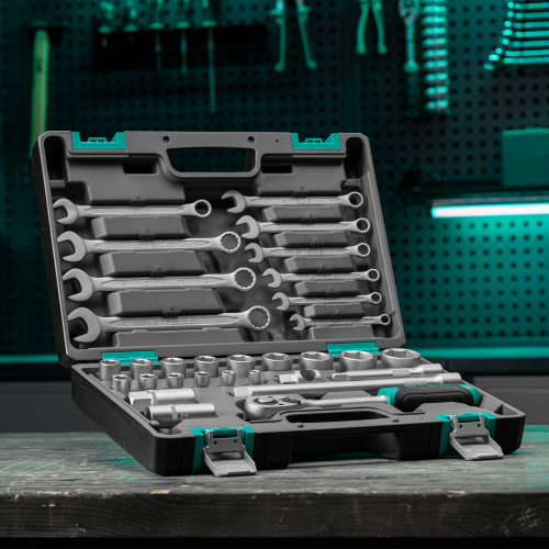 Набор инструментов, 1/2", CrV, пластиковый кейс 31 предмет Stels по ценам производителя в Воронеже с доставкой по всей России