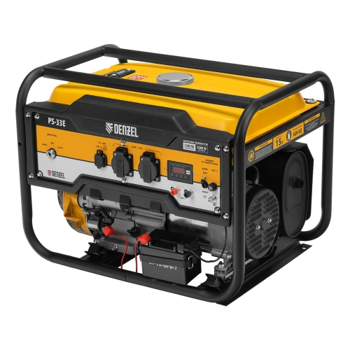 Генератор бензиновый PS-33E, 3.3 кВт, 230В, 15 л, электростартер Denzel по ценам производителя в Воронеже с доставкой по всей России