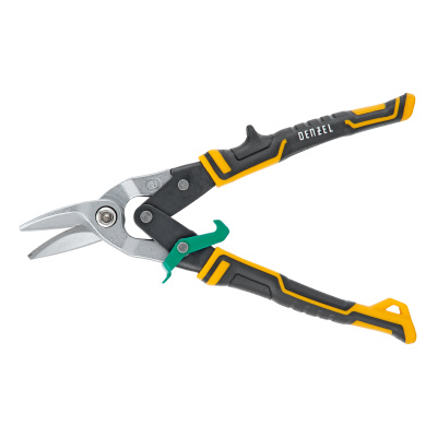 Ножницы по металлу, 270 мм, прямой и правый рез, сталь-СrMo, трехкомпонентные рукоятки Denzel по ценам производителя в Воронеже с доставкой по всей России