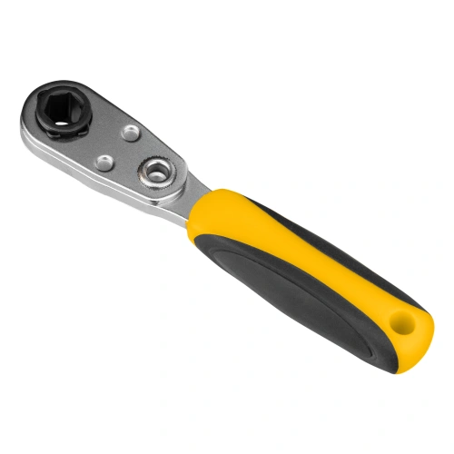 Ключ-трещотка для бит 1/4", 52 зуба, CrMo, адаптер для торцевых головок Denzel по ценам производителя в Воронеже с доставкой по всей России