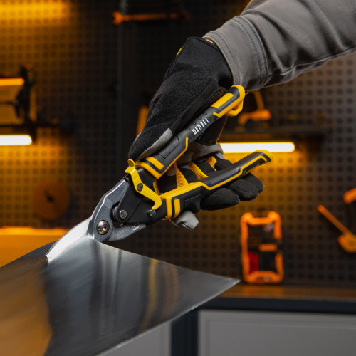 Ножницы по металлу, 270 мм, прямой рез, сталь-CrMo, трехкомпонентные рукоятки Denzel по ценам производителя в Воронеже с доставкой по всей России