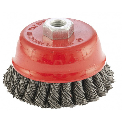 Щетка для УШМ, 100 мм, М14, "чашка", двухрядная, крученая проволока 0.8 мм Matrix по ценам производителя в Воронеже с доставкой по всей России