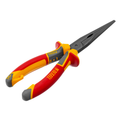 Длинногубцы прямые, диэлектрические рукоятки до 1000 В, трехкомпонентные рукоятки, 205мм Denzel по ценам производителя в Воронеже с доставкой по всей России