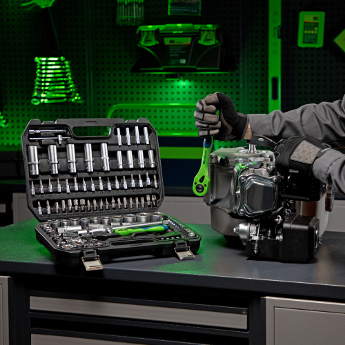 Набор инструментов 108 предметов, CrV, 1/2", 1/4" Сибртех по ценам производителя в Воронеже с доставкой по всей России