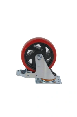 Колесо поворотное усиленное полиуретан SCBM 55 125 мм с тормозом по ценам производителя в Воронеже с доставкой по всей России