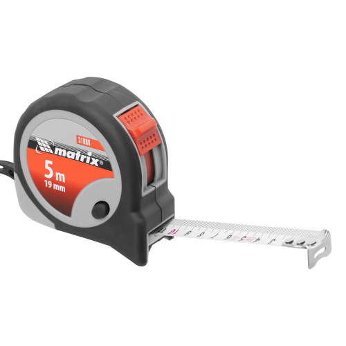 Рулетка Continuous fixation,5 м х 19 мм,двухкомпонентный корпус,плавная фиксация Matrix по ценам производителя в Воронеже с доставкой по всей России