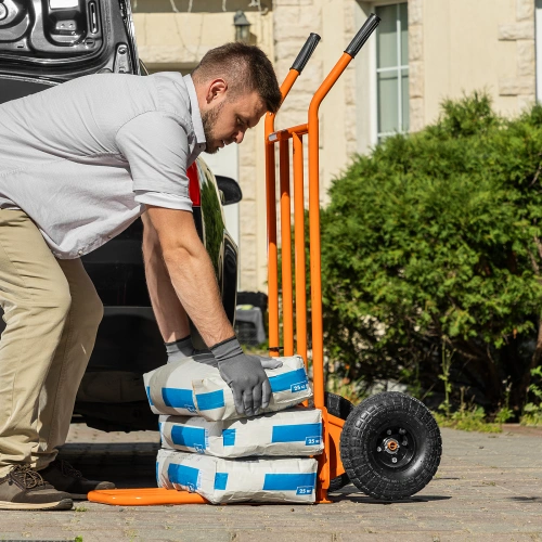 Тележка ручная 2-х колесная, усиленная, г/п 250кг, откидная платформа 530х400мм Сибртех по ценам производителя в Воронеже с доставкой по всей России