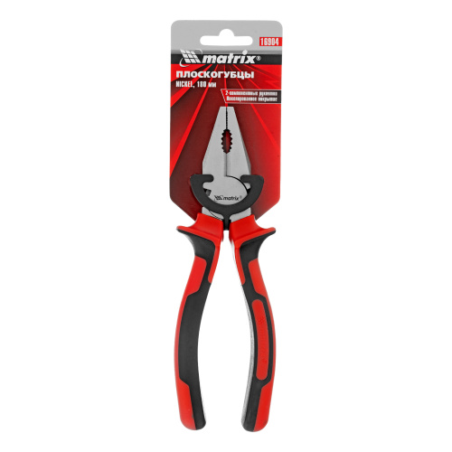 Плоскогубцы Nickel, 180 мм, никелированные, двухкомпонентные рукоятки Matrix по ценам производителя в Воронеже с доставкой по всей России