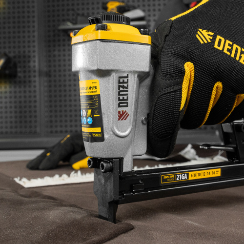 Степлер пневматический PS8016 для прямоугольных скоб 21GA от 6 до 16 мм Denzel по ценам производителя в Воронеже с доставкой по всей России