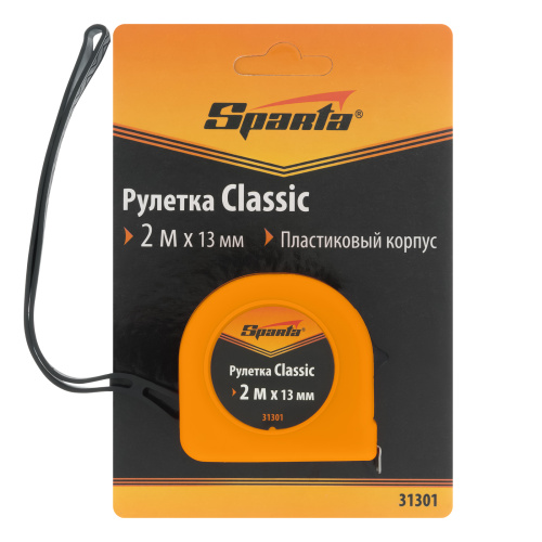 Рулетка Classic,2 м х 13 мм,пластиковый корпус Sparta по ценам производителя в Воронеже с доставкой по всей России