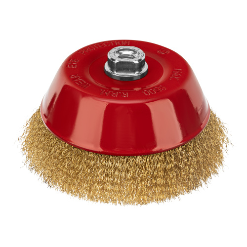 Щетка для УШМ, 150 мм, М14, "чашка", латунированная витая проволока Matrix по ценам производителя в Воронеже с доставкой по всей России