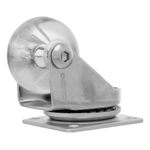 Колесо ПУ прозрачное поворотное d-35 мм, крепление платформенное Сибртех по ценам производителя в Воронеже с доставкой по всей России