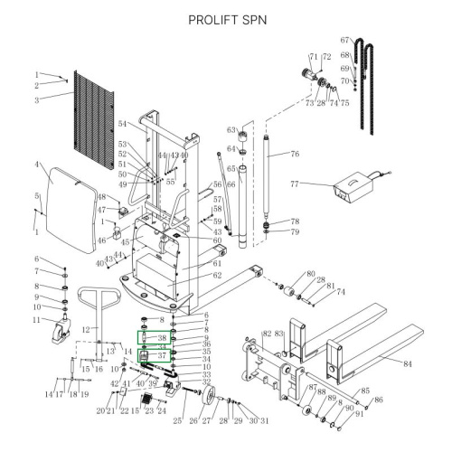 Основание ручки с рулевым валом для штабелеров SPN по ценам производителя в Воронеже с доставкой по всей России