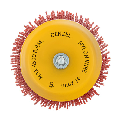 Щетка для дрели, 75 мм, Чашка, со шпилькой, нейлоновая щетина Denzel по ценам производителя в Воронеже с доставкой по всей России