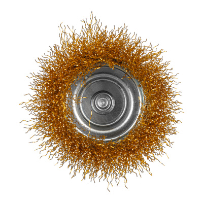 Щетка для дрели, 75 мм, "чашка" со шпилькой, латунированная витая проволока Matrix по ценам производителя в Воронеже с доставкой по всей России