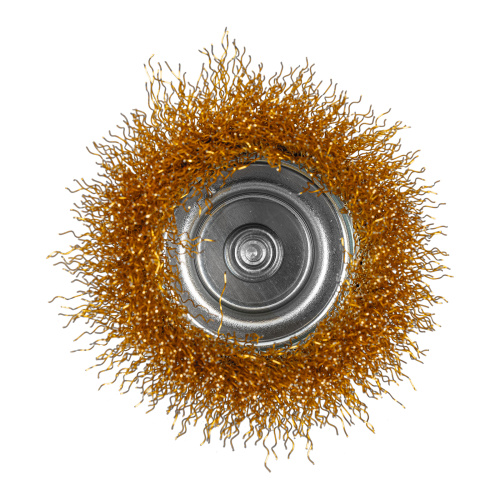 Щетка для дрели, 75 мм, "чашка" со шпилькой, латунированная витая проволока Matrix по ценам производителя в Воронеже с доставкой по всей России