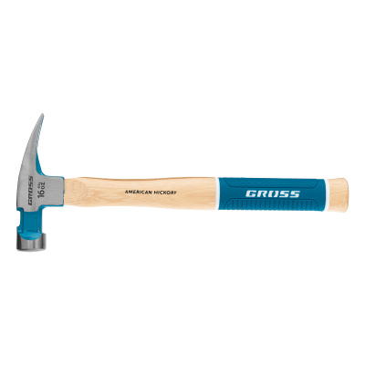 Молоток-гвоздодер, 450 г, угол 75, магнит, обрезиненная рукоятка American hickory GROSS по ценам производителя в Воронеже с доставкой по всей России