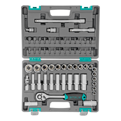 Набор инструментов, 1/2", CrV, пластиковый кейс 60 предметов Stels по ценам производителя в Воронеже с доставкой по всей России