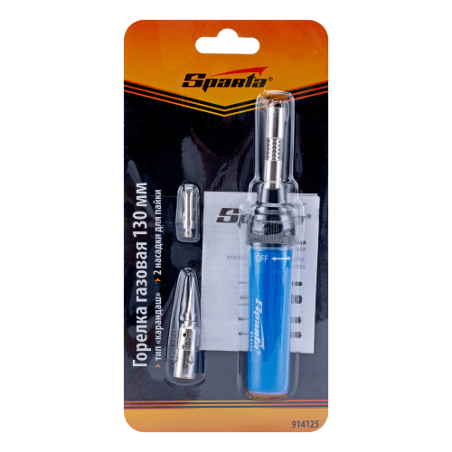Горелка газовая, тип "Карандаш", 2 насадки для пайки, 130 мм Sparta по ценам производителя в Воронеже с доставкой по всей России