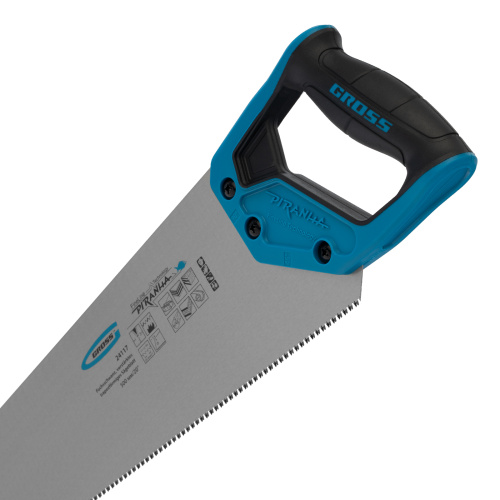 Ножовка по дереву Piranha, усиленное трапецевидное полотно, 500 мм, 11-12 TPI, зуб3D, каленый зуб, двухкомпонентная рукоятка Gross по ценам производителя в Воронеже с доставкой по всей России
