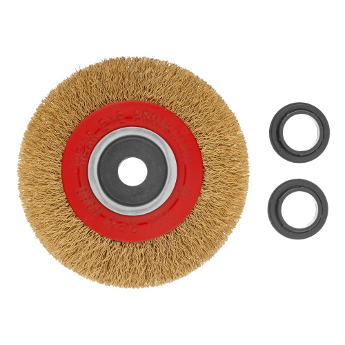 Щетка для точила, 100 мм, посадка 20 мм, плоская, латунир. витая проволока Matrix по ценам производителя в Воронеже с доставкой по всей России