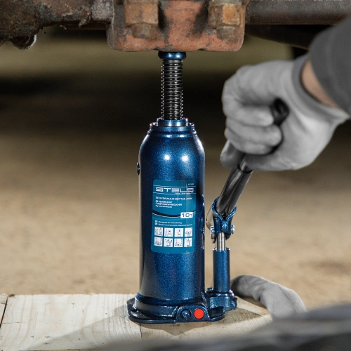 Домкрат гидравлический бутылочный, 10 т, h подъема 222-447 мм Stels по ценам производителя в Воронеже с доставкой по всей России